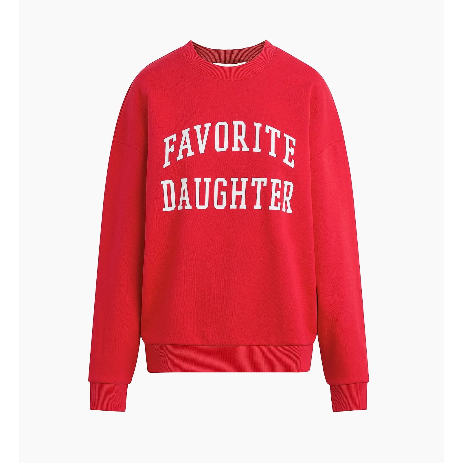 Favorite Daughter The Collegiate Sweatshirt Oversized Logo Crewneck Red Size S